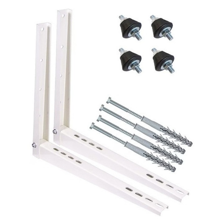 Пакет аксесоари за монтаж на външно тяло с климатик 18 000 BTU - комплект от 2 опорни скоби, 4 антивибрационни подложки и 4 дюбела 12x220 мм