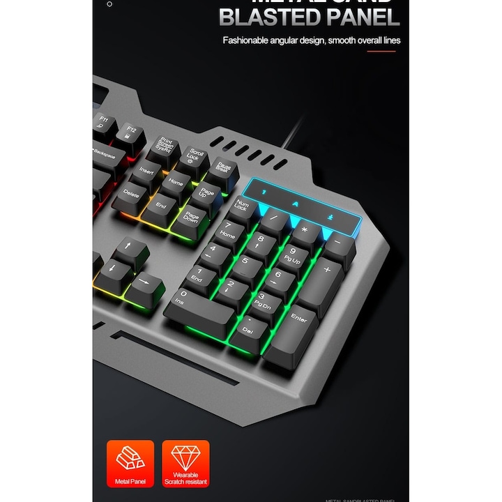 Tf600 Keyboard T-WOLF TF600 комплект клавиатура и мишка за игри, RGB, USB, 4 DPI ...