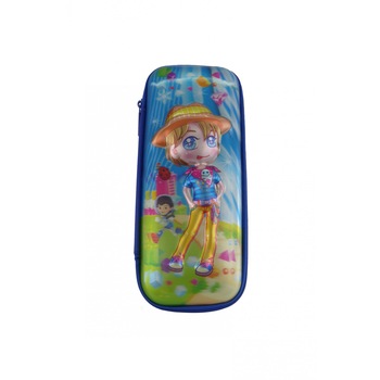 Penar 5D - UNIVERS FASHION - albastru cu fermoar imprimeu  Penar 5D - UNIVERS FASHION - albastru cu fermoar imprimeu