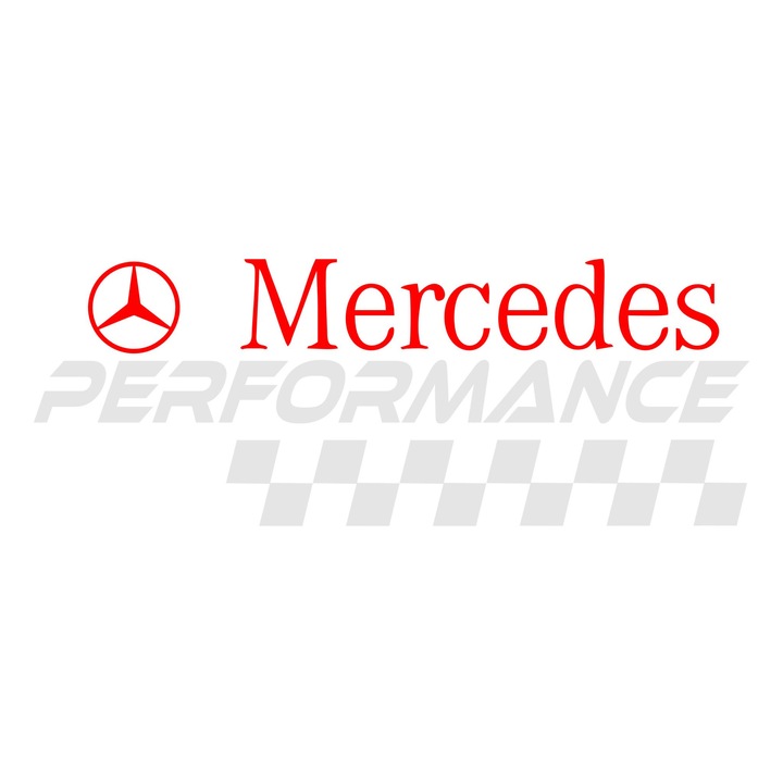 Стикер за кола Мерцедес перформанс бяло-червен 25 см