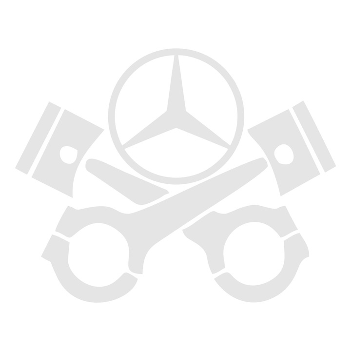 Стикер за кола Мерцедес бутало лого бял 20см