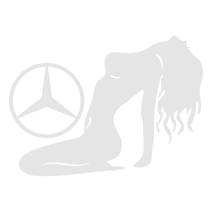 Autómatrica Mercedes szexi lány, fehér, 20 cm