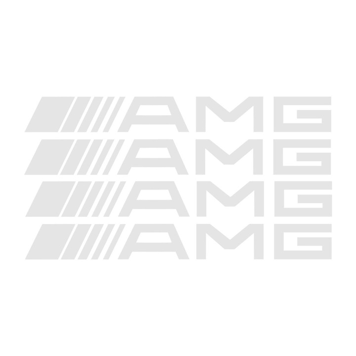 Комплект 4 броя стикери за кола Mercedes AMG, дръжки - шублери, 12 см, бели