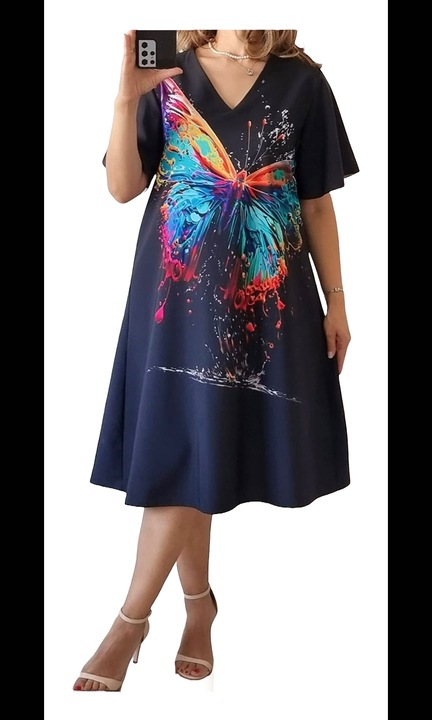 Rochie alba, fluturi, eleganta, masura universala