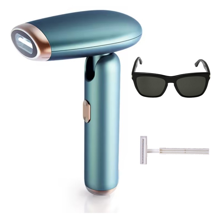 Epilator IPL Trezano GlowSkin Epilare Definitiva Fara Durere, 999.999 Impulsuri, 9 Trepte Intensitate, Mod Automat/Manual, Senzor Piele, Ecran LCD, Pentru Femei si Barbati, Fata/Corp/Axila/Inghinal