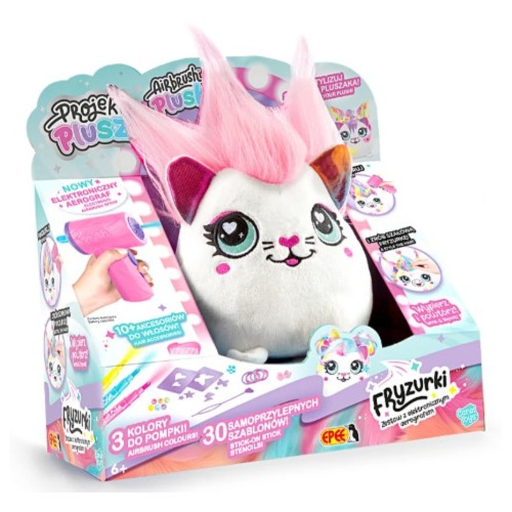 Set Jucarie Interactiva EPEE - Plusz, Aerograf Electronic, 30 Sabloane, Multicolor