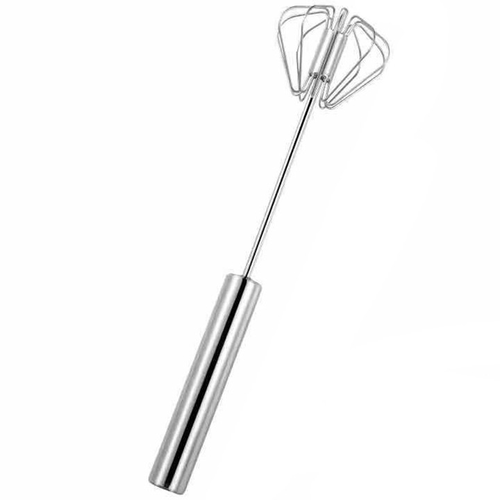 Mixer Manual, Flippy, pentru Oua Smantana Frisca Aluat, Maner Otel Inoxidabil, Usor de Utilizat si Depozitat, 27 x 7 cm, Argintiu