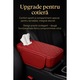 Husa Cotiera Auto Universala TNS®, Varianta Luxury, Cusaturi si Materiale Premium, Suport de Servetele, Piele Sintetica, Spuma cu Memorie, Banda Velcro, 2 Buzunare pentru Depozitare, Dimensiuni 35x18x7 cm, Rosu
