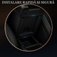 Husa Cotiera Auto Universala TNS®, Varianta Luxury, Cusaturi si Materiale Premium, Suport de Servetele, Piele Sintetica, Spuma cu Memorie, Banda Velcro, 2 Buzunare pentru Depozitare, Dimensiuni 35x18x7 cm, Rosu