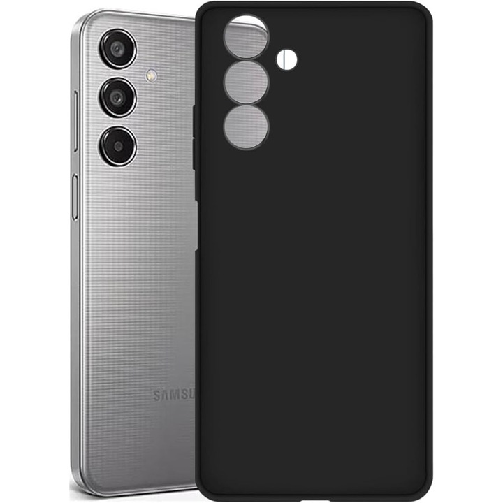 Husa pentru Samsung Galaxy A26 5G, Silicon Negru cu protectie camera, BzStore