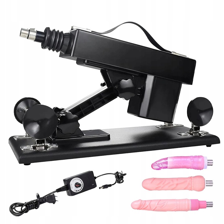 Секс машина Bedee, унисекс, регулируема скорост, 4 вендузи, комплект от 3 аксесоара, 19x4 см