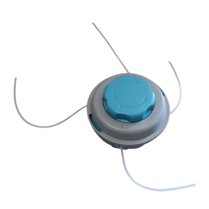 Cap tambur cu fir, mosor motocoasa gri cu buton turcoaz