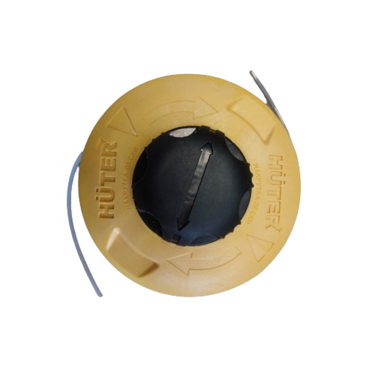 Cap tambur cu fir, mosor motocoasa galben cu buton negru