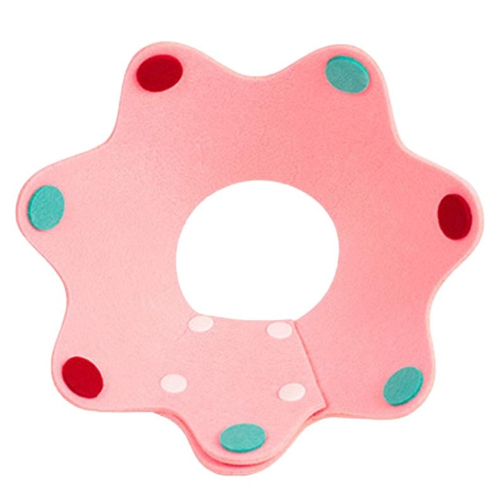 Guler Elizabeth roz, material din fetru usor, guler ajustabil pentru animale de companie, 10-15cm, potrivit pentru caini de 3-5 livre, design anti-licking