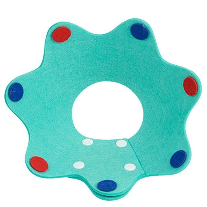 Guler Elizabeth albastru lac, guler ajustabil din fetru usor, pentru caini de 3-5 livre, anti-licking, recuperare postoperatorie