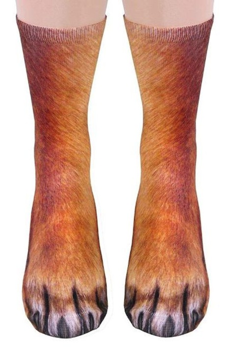 Sosete barbati, Ciorapi 3D Animal Paw Print Amuzanti Unisex: Lungi Fashion Cadou Craciun Pentru Femei, Barbati, Copii - Picioare Caine/Kotton Printare Digitala Simulare