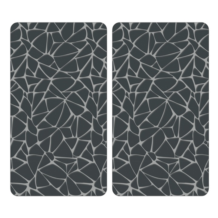 Plite de protectie pentru bucatarie din sticla securizata, mozaic - gri