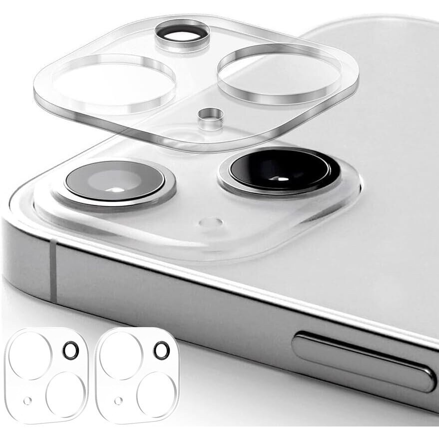 Set 2 Folii Sticla Temperata pentru Camera, MDUG, 9H, transparent, compatibile cu iPhone 14/14 Plus, iPhone 15/15 Plus, Transparent