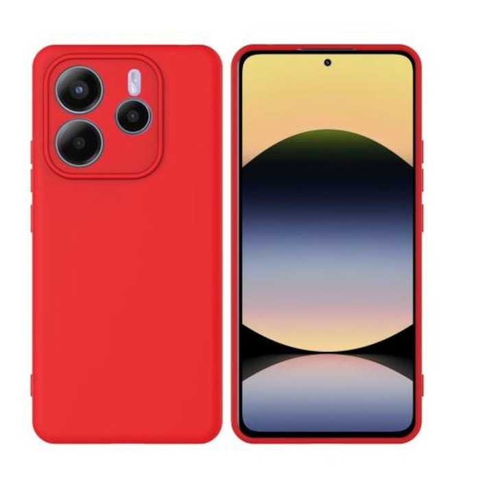 Husa G-Tech Jelly Silicone Compatibil cu Xiaomi Redmi Note 14 5G, Interior de microfibra, Flexibila, Rosu