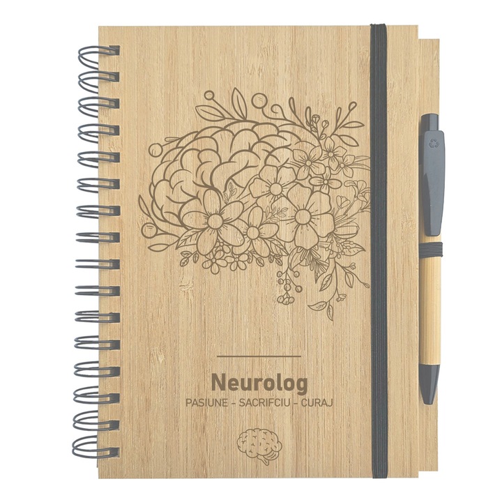 Cadou Doctor Neurolog Femeie, Agenda Personalizata cu Mesaj de Multumire, Pix