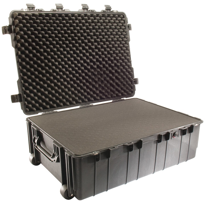 Транспортен куфар Peli™ 1730, черен, с пяна Pick'n'Pluck™, 188,7 кг товар, IP67 сертифициран