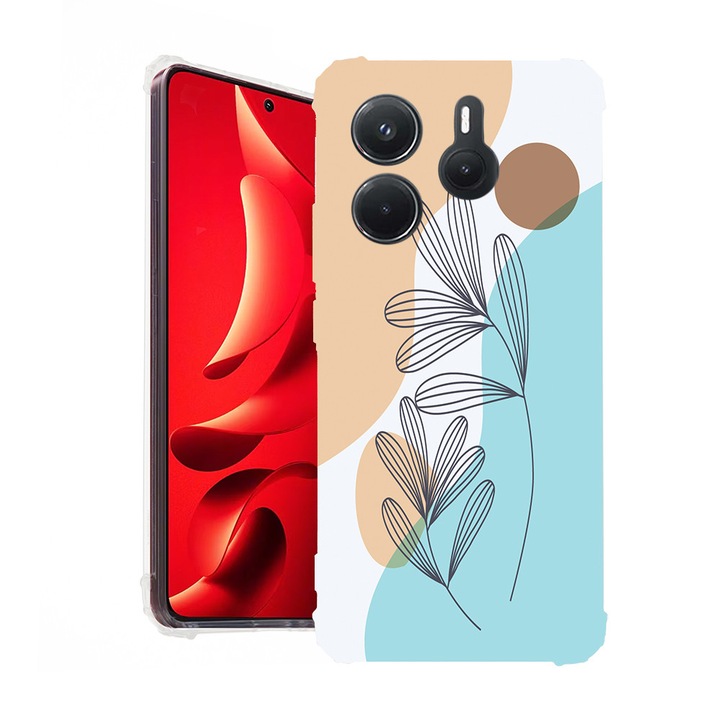 BestCase® Husa pentru Xiaomi Redmi Note 14 5G, Anti Shock 1.5MM, Abstract Flower, Protectie camera, ecran si colturi, 1938401 AS 1501