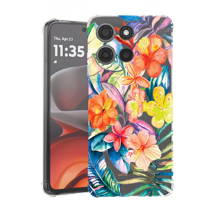 BestCase® Husa Anti Shock pentru Motorola Edge 60 Pro cu Design Topical Flowers, 2052054 AS 498