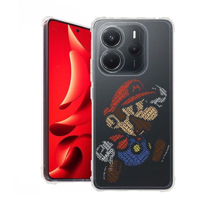 BestCase® Husa pentru Xiaomi Redmi Note 14 5G, Anti Shock 1.5MM, Calligraphy Super Maria, Protectie camera, ecran si colturi, 1938401 AS 1537