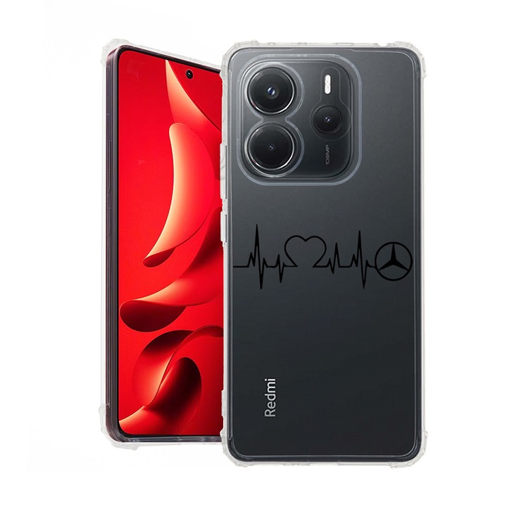 BestCase® Husa pentru Xiaomi Redmi Note 14 4G, Anti Shock 1.5MM, I Love Mercedes Benz, Protectie camera, ecran si colturi, 1938408 AS 1637