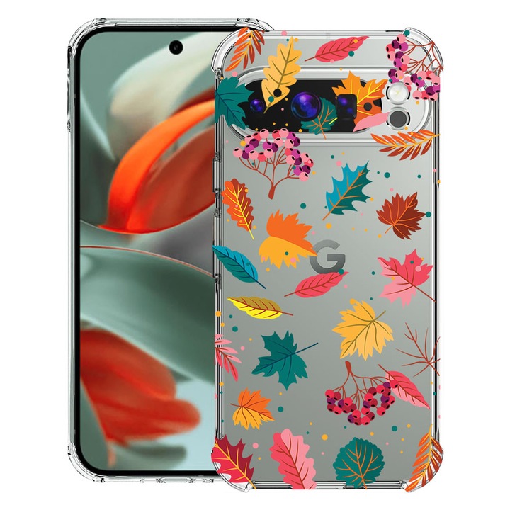 BestCase® Husa pentru Google Pixel 9 Pro XL, Anti Shock 1.5MM, Autumn Colors - Leafs, Protectie camera, ecran si colturi, 1946015 AS 99