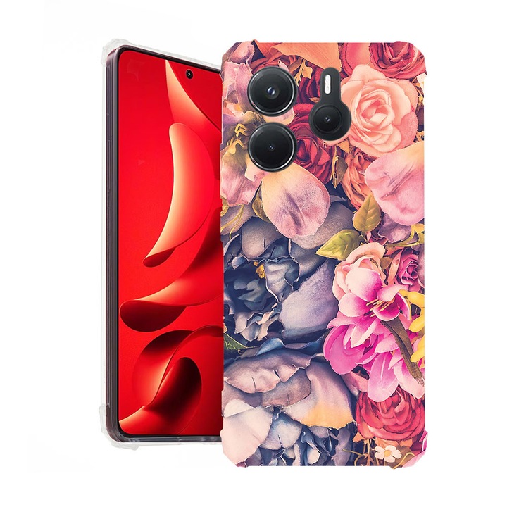 BestCase® Husa pentru Xiaomi Redmi Note 14 5G, Anti Shock 1.5MM, Floral, Protectie camera, ecran si colturi, 1938401 AS 5