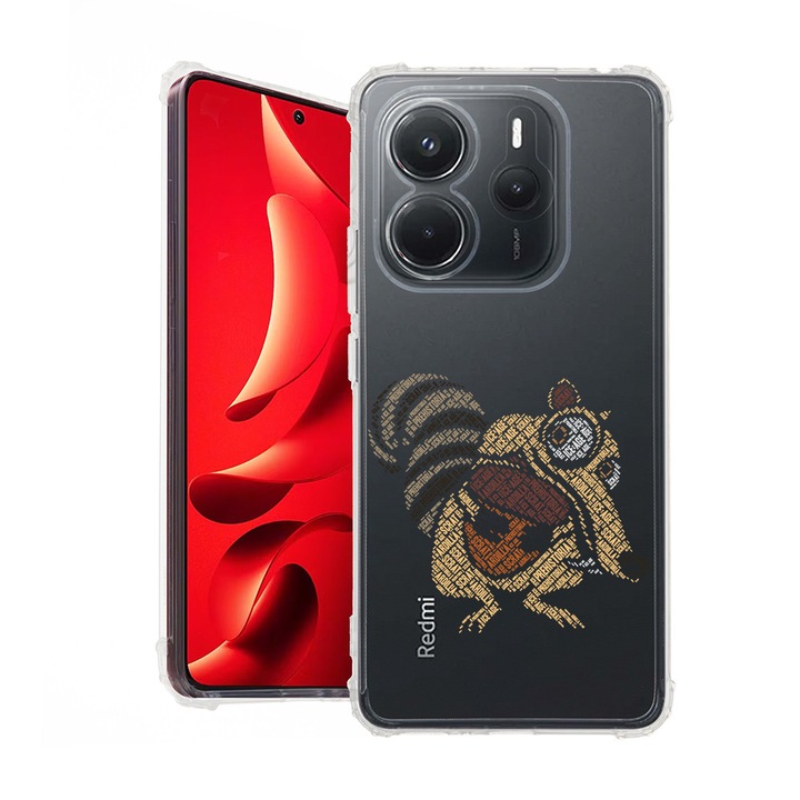 BestCase® Husa pentru Xiaomi Redmi Note 14 5G, Anti Shock 1.5MM, Calligraphy Scrat, Protectie camera, ecran si colturi, 1938401 AS 1543