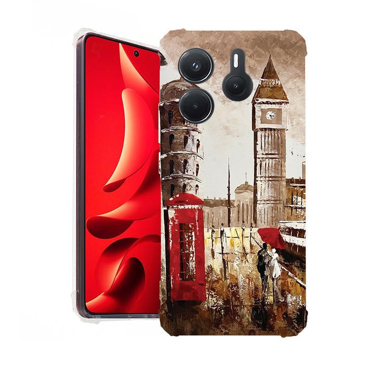 BestCase® Husa pentru Xiaomi Redmi Note 14 5G, Anti Shock 1.5MM, London, Protectie camera, ecran si colturi, 1938401 AS 1375