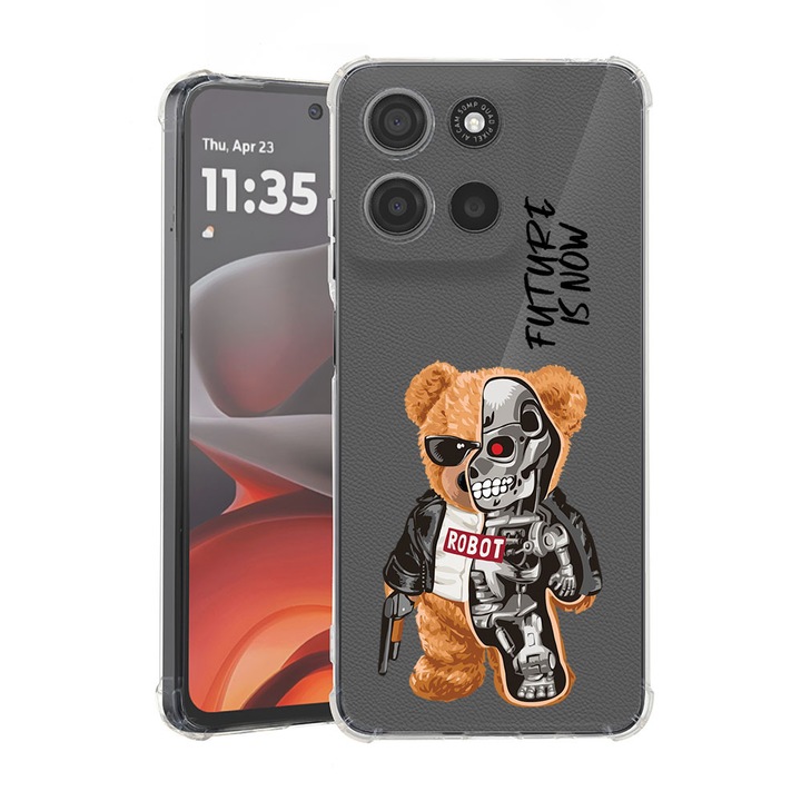 BestCase® Husa Anti Shock pentru Motorola Moto G86 cu Design Half Robot Half Teddy Bear, 2052061 AS 931