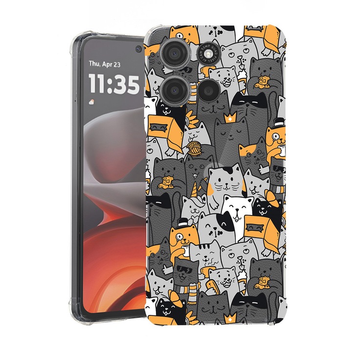 BestCase® Husa Anti Shock pentru Motorola Moto G86 cu Design Cat Pattern, 2052061 AS 1030