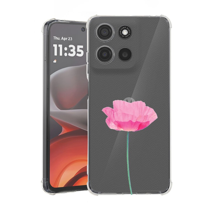 BestCase® Husa Anti Shock pentru Motorola Moto G86 cu Design Rose - Pastel Pink, 2052061 AS 693