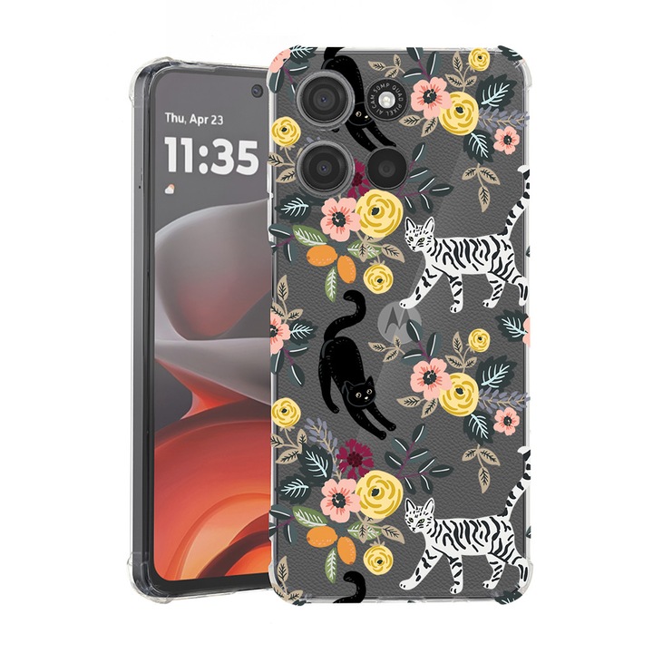BestCase® Husa Anti Shock pentru Motorola Moto G86 cu Design Cat Pattern, 2052061 AS 1429