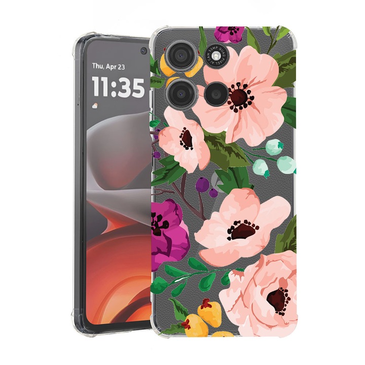 BestCase® Husa Anti Shock pentru Motorola Moto G86 cu Design Pastel Flowers, 2052061 AS 629