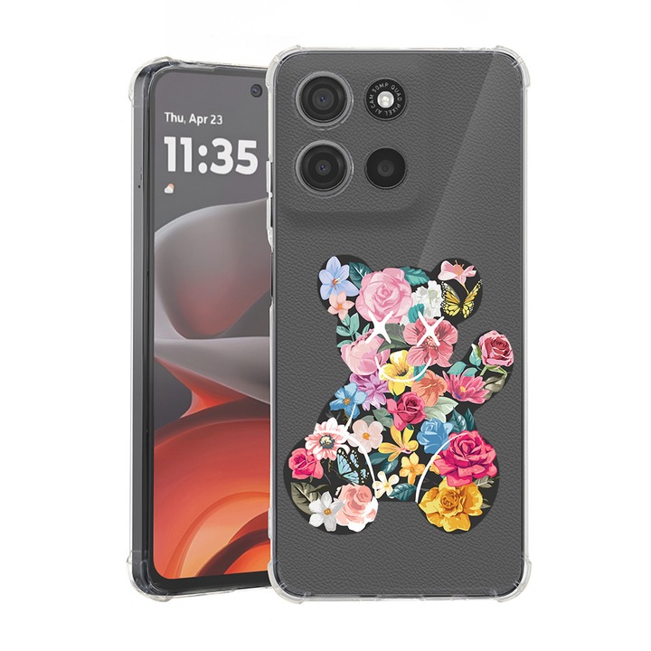 BestCase® Husa Anti Shock pentru Motorola Moto G86 cu Design Teddy Bear Color Flower, 2052061 AS 1550
