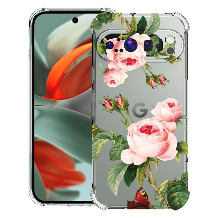 BestCase® Husa pentru Google Pixel 9 Pro XL, Anti Shock 1.5MM, Rose, Protectie camera, ecran si colturi, 1946015 AS 172