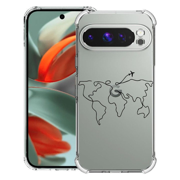 BestCase® Husa Anti Shock 1.5mm Compatibil cu Google Pixel 10 Pro / Pixel 10, cu Design Travel, Reinforced 4 Corners, 3119593 AS 733