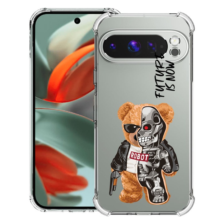 BestCase® Husa pentru Google Pixel 9 Pro XL, Anti Shock 1.5MM, Half Robot Half Teddy Bear, Protectie camera, ecran si colturi, 1946015 AS 931