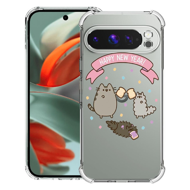 BestCase® Husa Anti Shock 1.5mm Compatibil cu Google Pixel 10 Pro / Pixel 10, cu Design Happy New Year, Reinforced 4 Corners, 3119593 AS 356