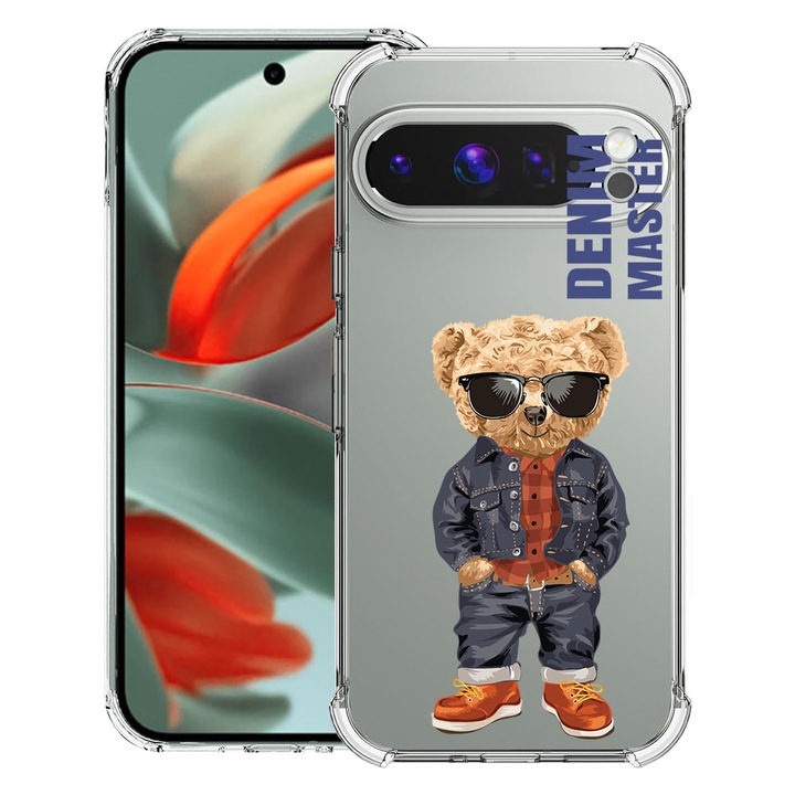 BestCase® Husa pentru Google Pixel 9 Pro XL, Anti Shock 1.5MM, Denim Master - Teddy Bear, Protectie camera, ecran si colturi, 1946015 AS 927