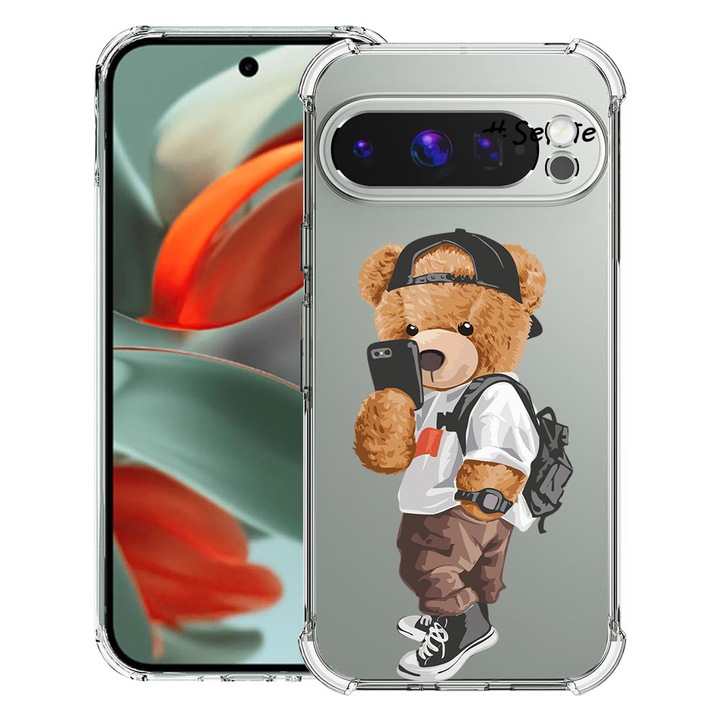 BestCase® Husa pentru Google Pixel 9 Pro XL, Anti Shock 1.5MM, Selfie Teddy Bear, Protectie camera, ecran si colturi, 1946015 AS 925