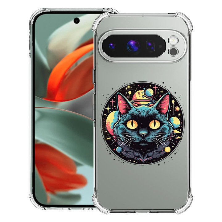 BestCase® Husa pentru Google Pixel 9 Pro XL, Anti Shock 1.5MM, Mystic Black Cat, Protectie camera, ecran si colturi, 1946015 AS 1506
