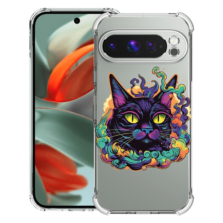 BestCase® Husa pentru Google Pixel 9 Pro XL, Anti Shock 1.5MM, Dream Colors - Black Cat, Protectie camera, ecran si colturi, 1946015 AS 1571