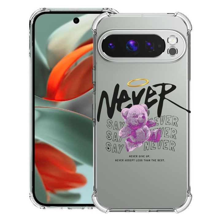 BestCase® Husa Anti Shock pentru Google Pixel 10 Pro XL cu Design Teddy Bear - never say never, 2052063 AS 1546