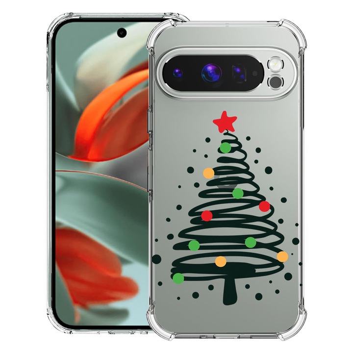 BestCase® Husa Anti Shock 1.5mm Compatibil cu Google Pixel 10 Pro / Pixel 10, cu Design Crhistmas Tree, Reinforced 4 Corners, 3119593 AS 1608