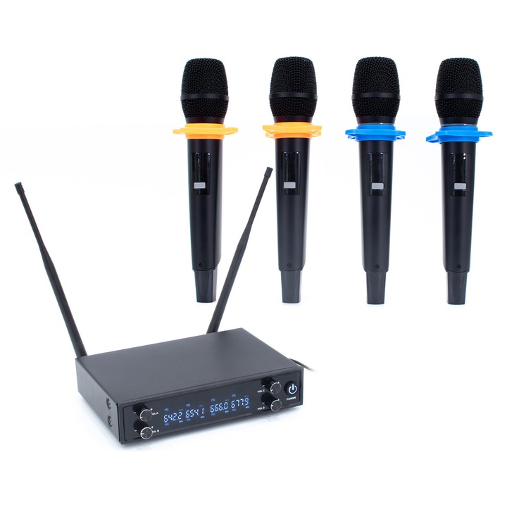 Set microfon radio Thunder U-440 4ND UHF (4 microfoane de mana)